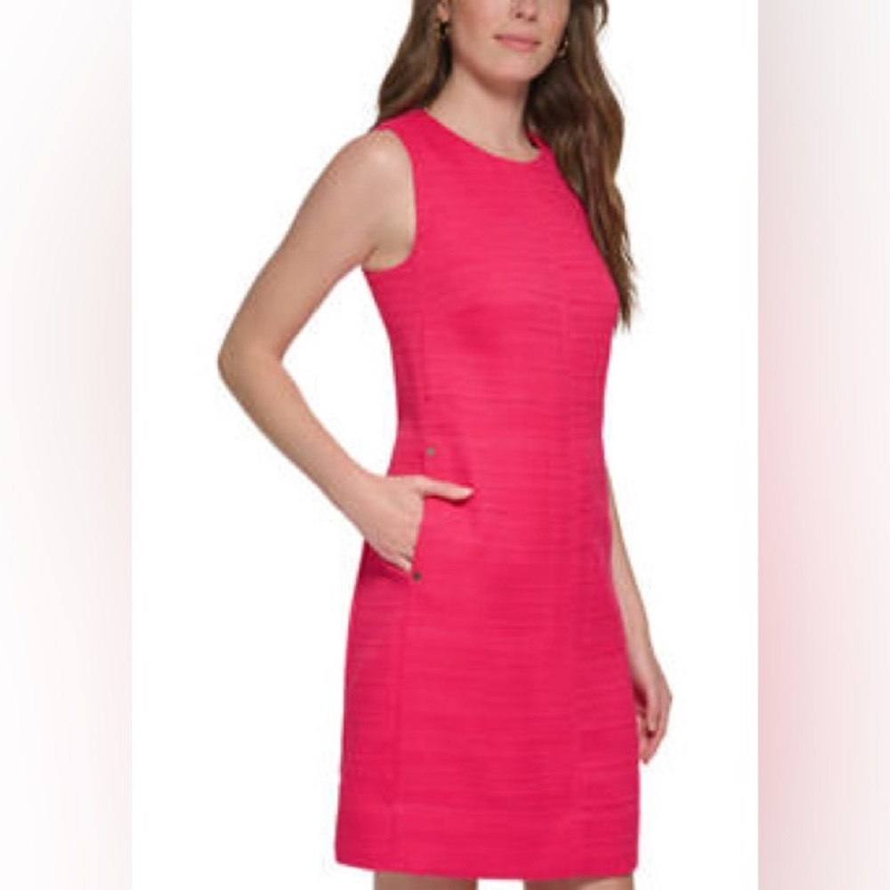 NWT Tommy Hilfiger Pink Sleeveless Sheath Dress Size 4P